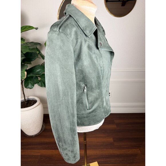 BB Dakota Faux Suede Moto Bomber Jacket | elevated streetwear | XXL | NWOT - Picture 3 of 13